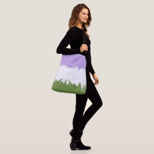 Bolsa Ajustável Bandeira do Orgulho Genderqueer Abstrato ZigZag Es
