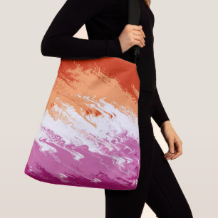 Bolsa Ajustável Bandeira do Orgulho Lésbico Abstrato Trippy Squigg