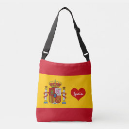 Bolsa Ajustável Bandeira espanhola com coração vermelho/moda