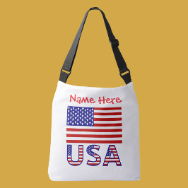 Bolsa Ajustável Bandeira EUA Estados Unidos América Vermelha Perso