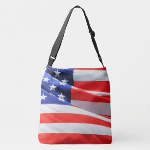 Bolsa Ajustável Bandeiras Americanas Estrelas Stripes Azul Branco