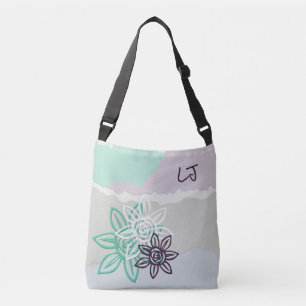 Bolsa Ajustável Banheira Floral Monograma bonito Pastel