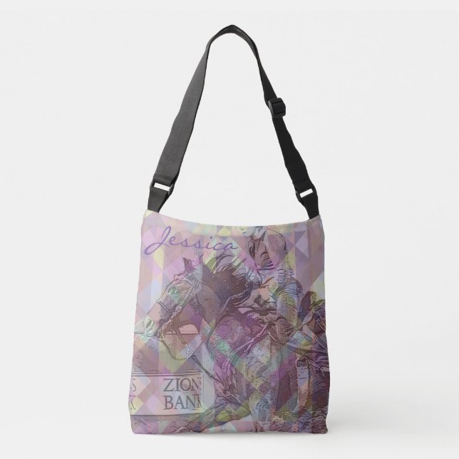 Bolsa Ajustável Barrel Racer II (geometria violeta rosa) (Frente)