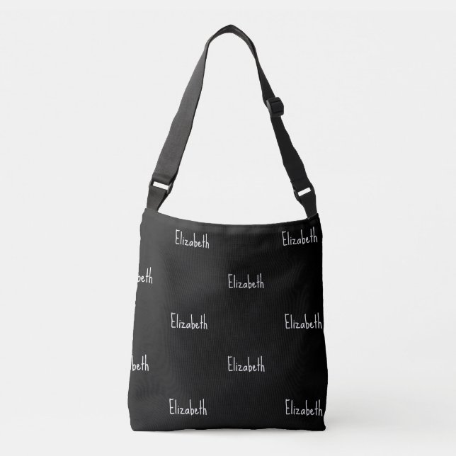 Bolsa Ajustável Bastante, Mínimo, Preto e Branco Personalizável (Frente)