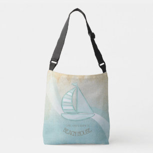 Bolsa Ajustável Beach House NMaritime boat Aqua Blue ID623