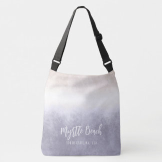 Bolsa Ajustável Beach Waves Modern Ocean/Cinza Peri com Texto Pers