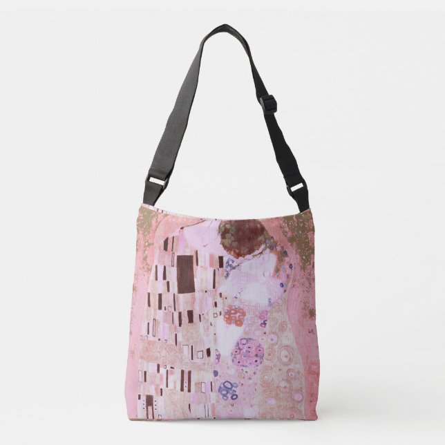 Bolsa Ajustável Beijo romântico em rosa suave (Frente)