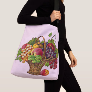Bolsa Ajustável bela impressão de cesta de fruta vitoriana