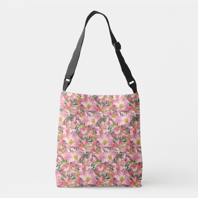 Bolsa Ajustável Belas flores cor-de-rosa (Verso)