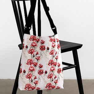 Bolsa Ajustável Belas rosas vermelhas de aquarela