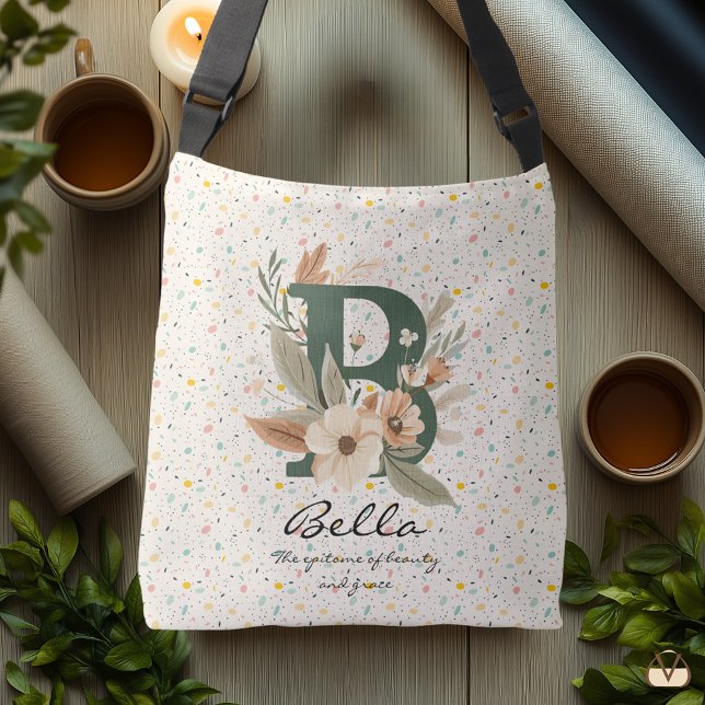 Bolsa Ajustável Beleza Eterno de Bella - Monograma Floral Boho (Criador carregado)