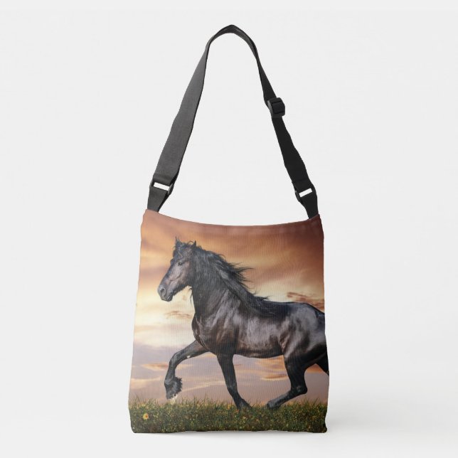 Bolsa Ajustável Belo Cavalo Negro (Frente)
