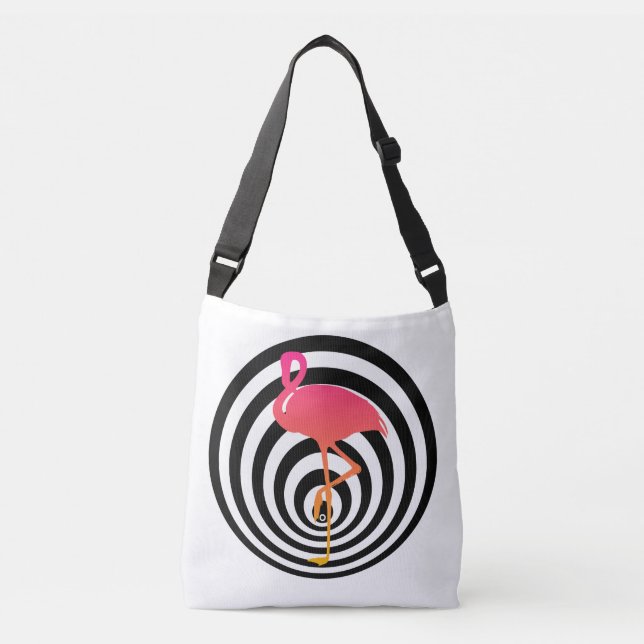 Bolsa Ajustável Belo flamingo em círculos (Frente)