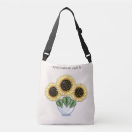 Bolsa Ajustável Belos Girassóis em um Vaso de Arte