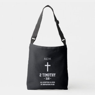 Bolsa Ajustável Bíblia de padrão preto azul escamas versus cristão