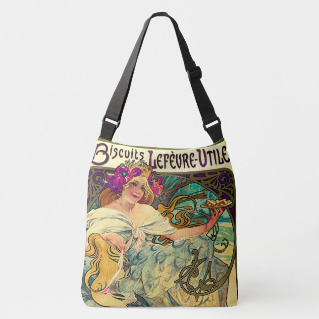 Bolsa Ajustável Biscoitos Lefevre-Utile por Alphonse Mucha (1896) (Frente)