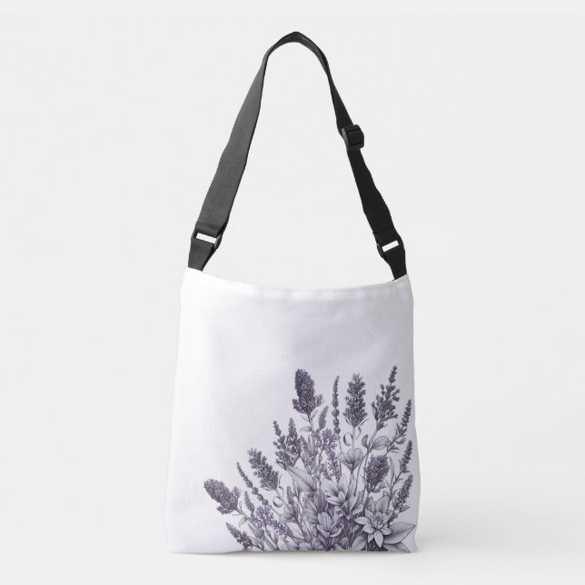 Bolsa Ajustável Black and White Flowers (Frente)