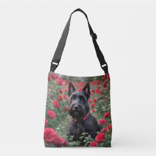 Bolsa Ajustável Black Scottish Terrier Nas Rosas vermelhas,