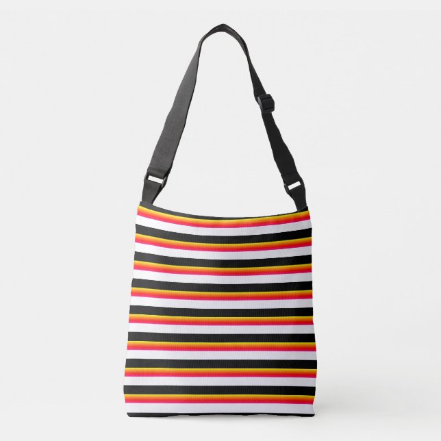 Bolsa Ajustável Black Yellow Red White Stripes (Frente)