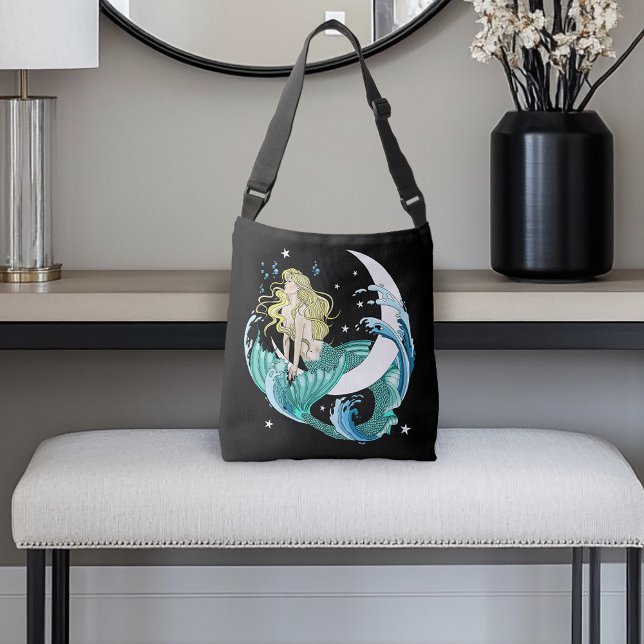 Bolsa Ajustável Blona Mermaid Moon Fantasy Art Deco (Criador carregado)