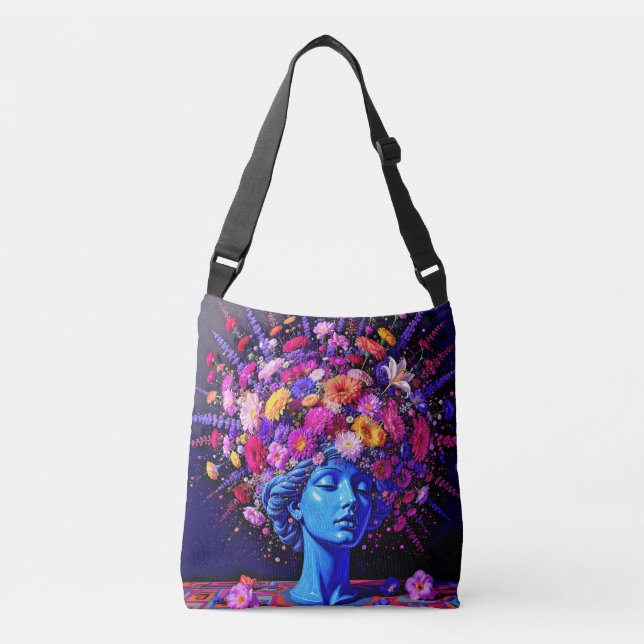 Bolsa Ajustável "Bloom of Eternity" - Um Retrato Surreal Colorido (Frente)