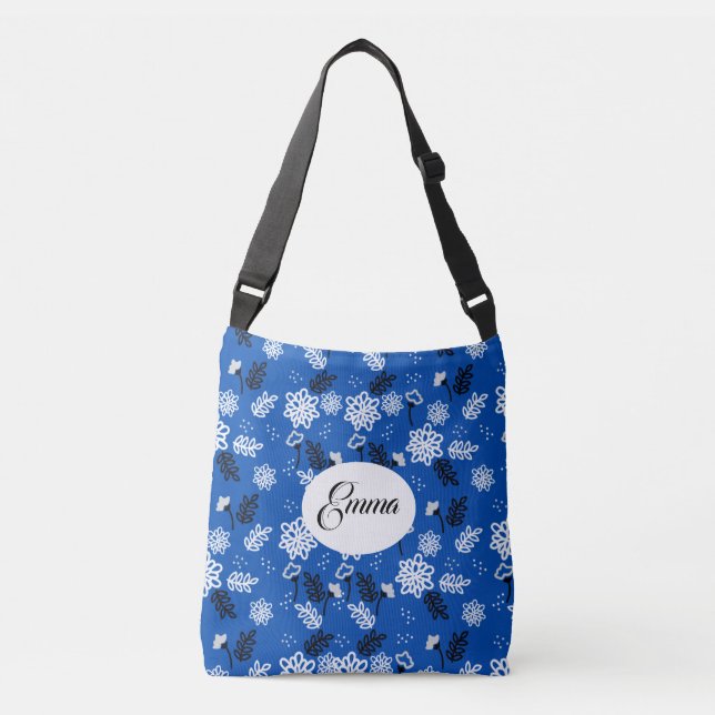 Bolsa Ajustável Blue leaves romantic garden (Frente)