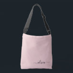 Bolsa Ajustável Blush Dusty Pink Girly Script Monograma Nome Moder<br><div class="desc">Aniversário do Blush Dusty Pink,  presente de chá de fraldas ou festa de solteira para alguém que ama luxo de vidro e estilos quíticos.</div>