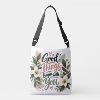 Bolsa Ajustável Boas Coisas Começam com Você Floral Inspirador Par