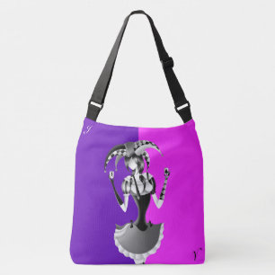 Bolsa Ajustável Bobo Jester segurando duas cartas de baralho