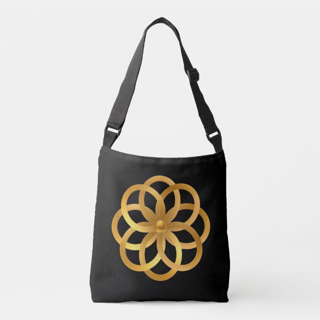 Bolsa Ajustável Boho Chic Mandala Dourado (Frente)