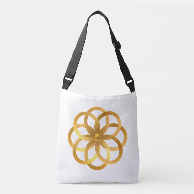 Bolsa Ajustável Boho Chic Mandala Dourado (Frente)