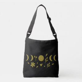 Bolsa Ajustável Boho Floral Preto e Dourado