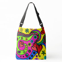 Boho Hippie Colorful Psychedelic Design Hearts