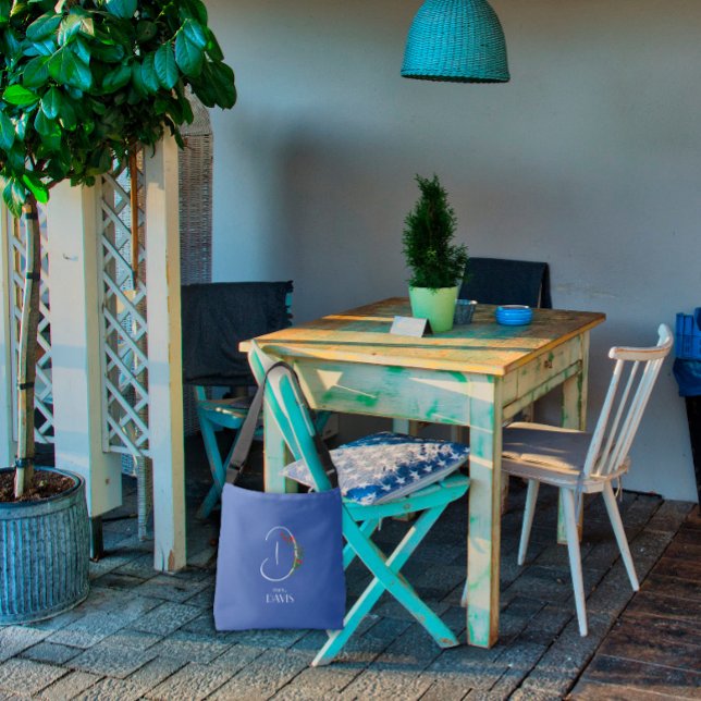 Bolsa Ajustável Boho watercolor - monograma - letra D (Criador carregado)