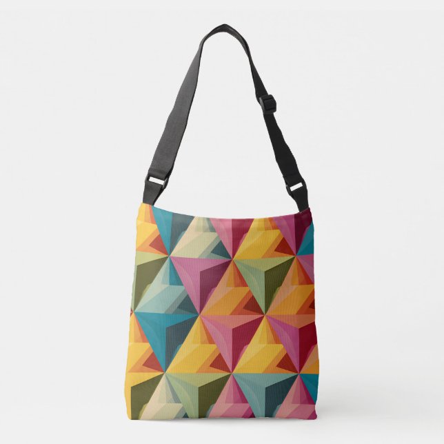 Bolsa Ajustável Bold Geometric Triangle Pattern  (Frente)