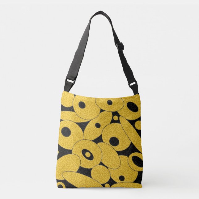 Bolsa Ajustável Bolha de Borracha Preta e Dourada (Frente)