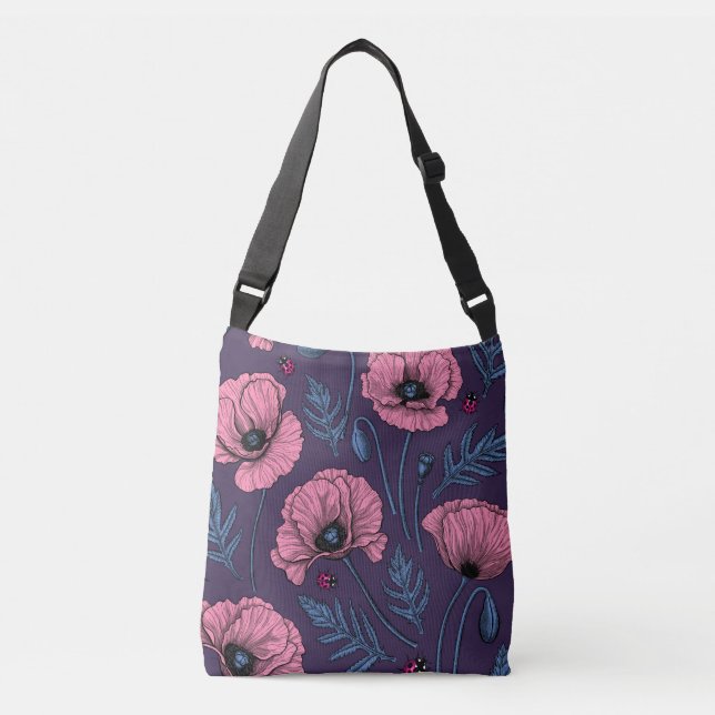 Bolsa Ajustável Bolhas cor-de-rosa com violeta escura (Frente)