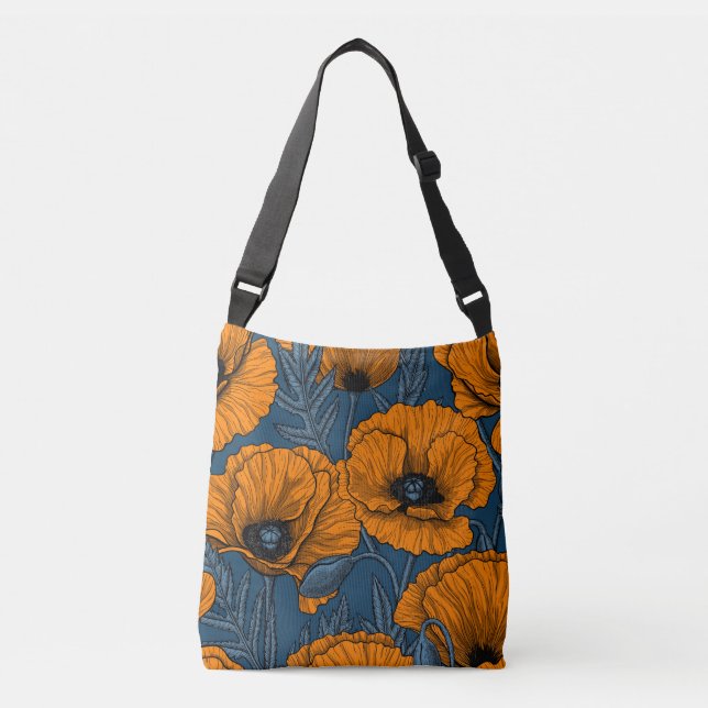 Bolsa Ajustável Bolhas de laranja em azul escuro (Frente)