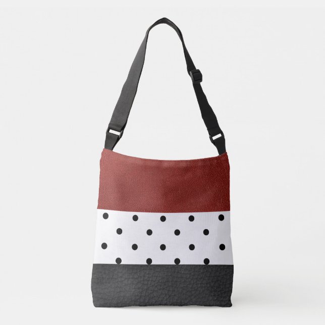 Bolsa Ajustável Bolinhas de couro preto/vermelho - Saco de ferrame (Frente)