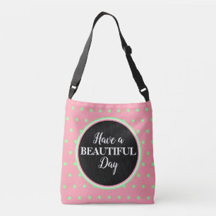 Bolsa Ajustável Bolinhas do verde do rosa Pastel do monograma