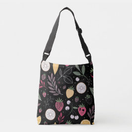 Bolsa Ajustável “Bolsa de mão com estampa floral de frutas pretas”