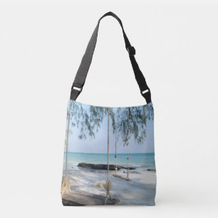 Bolsa Ajustável "Bolsa transversal de cenário tropical de praia"
