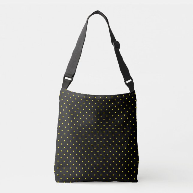 Bolsa Ajustável Bolso Totô Preto com Bolinhas Amarelas (Frente)