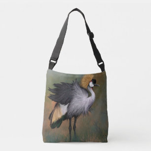 Bolsa Ajustável Bonita Cinza Crowned Crane - Pintura Migra