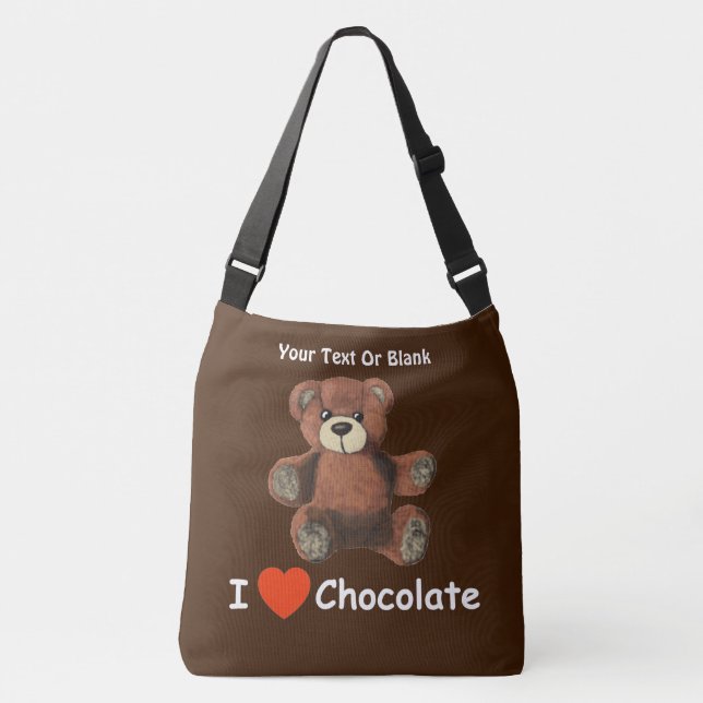 Bolsa Ajustável Bonito I Coração (Amor) Chocolate Urso de Teddy (Frente)
