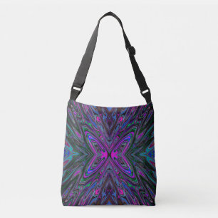 Bolsa Ajustável Borboleta Abstrata Magenta, Azul e Verde Alucinant