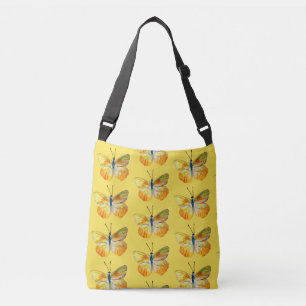 Bolsa Ajustável Borboleta Amarela Desenho de Aquarela Corpo