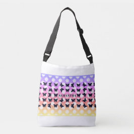 Bolsa Ajustável Borboleta Bonita & Nome Personalizado no Céu do Ar