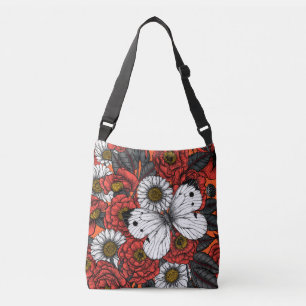 Bolsa Ajustável Borboleta branca e rosas