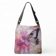 Borboleta Sonhadora com Flores Rosa